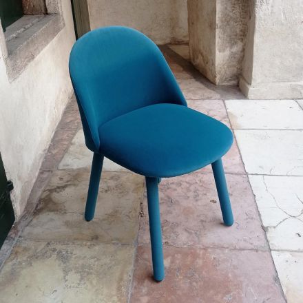 Design Dining Chair Covered in Washable Fabric Made in Italy - Trilly Viadurini