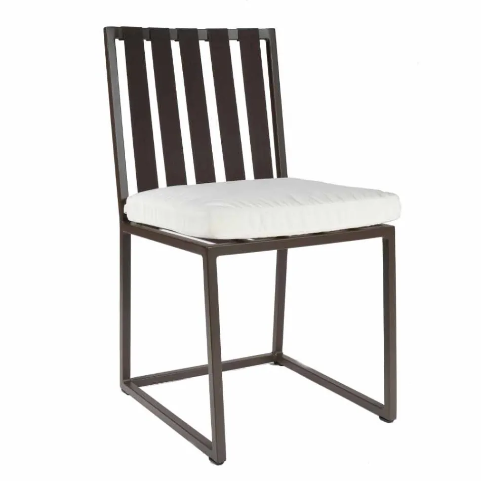 Outdoor Dining Chair in Aluminum and Luxury Design Rope 3 Finishes - Julie Viadurini