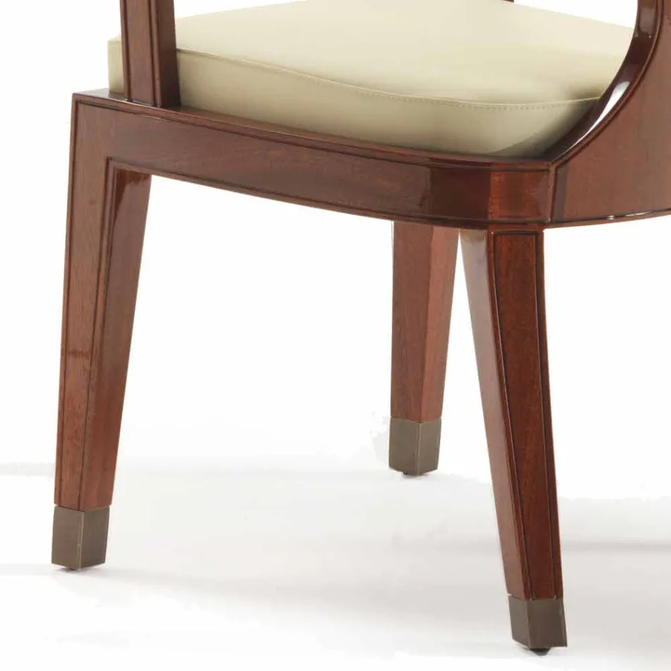 Design upholstered dining chair in smooth wood, L51xP53cm, Nicole Viadurini