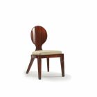 Design upholstered dining chair in smooth wood, L51xP53cm, Nicole Viadurini