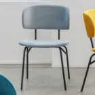 Dining Chair in Metal and Stain-Resistant Velvet, 2 Pieces - Valnerina Viadurini