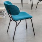 Dining Chair in Metal and Stain-Resistant Velvet, 2 Pieces - Valnerina Viadurini