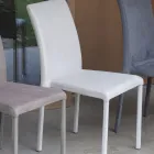 Metal Dining Chair Covered in Colored Econabuk, 4 Pieces - Anita Viadurini