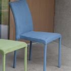 Metal Dining Chair Covered in Colored Econabuk, 4 Pieces - Anita Viadurini