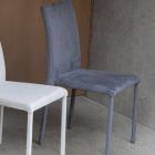 Metal Dining Chair Covered in Colored Econabuk, 4 Pieces - Anita Viadurini
