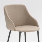 Metal Dining Chair Covered in Microfiber Made in Italy - Suzanne Viadurini