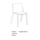 Dining Chair in Colored Polypropylene Made in Italy, 4 Pieces - Guenda Viadurini