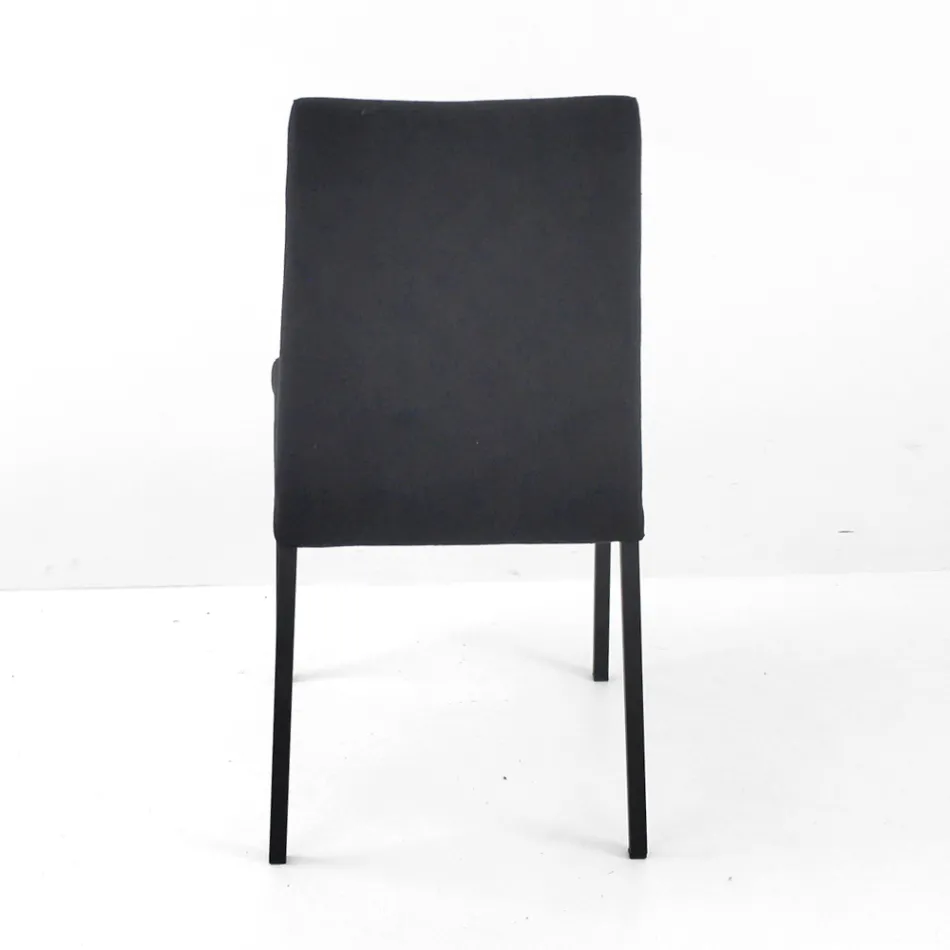 Fabric Dining Chair with High Backrest Made in Italy - Orietta Viadurini