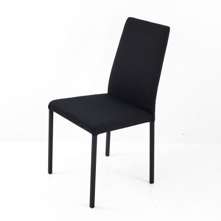 Fabric Dining Chair with High Backrest Made in Italy - Orietta Viadurini