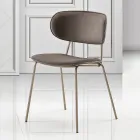 Dining Chair in Fabric of 2 Different Finishes Made in Italy - Sanemi Viadurini