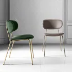 Dining Chair in Fabric of 2 Different Finishes Made in Italy - Sanemi Viadurini