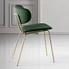 Dining Chair in Fabric of 2 Different Finishes Made in Italy - Sanemi Viadurini