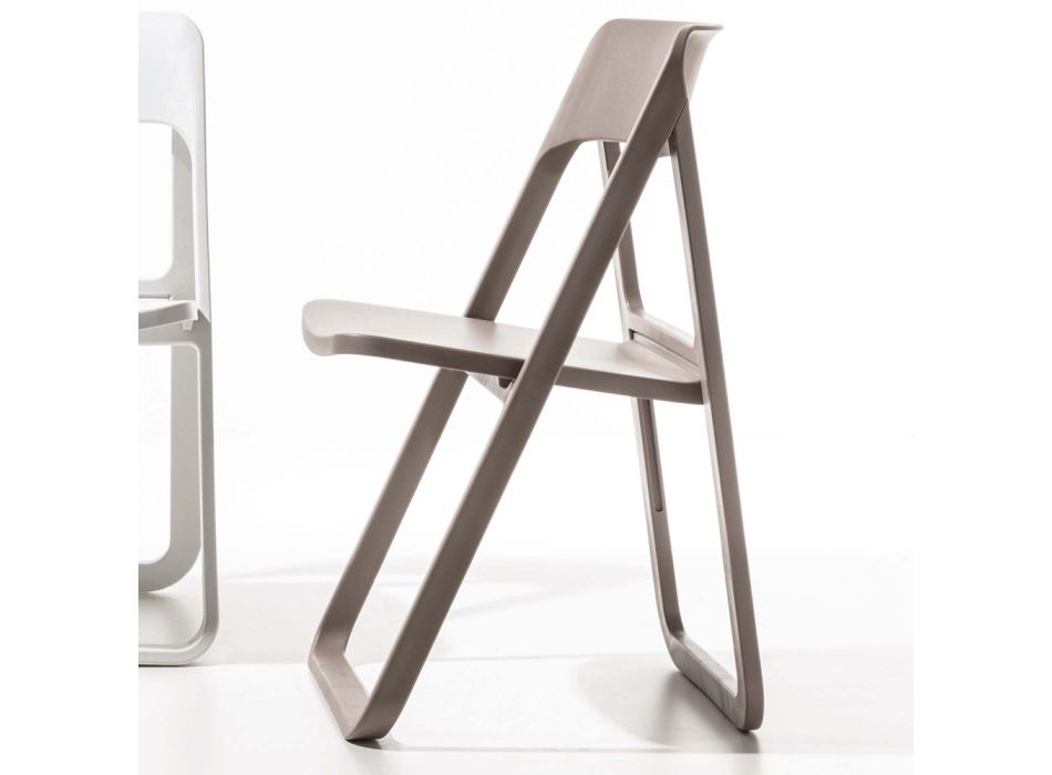 Folding Dining Chair in Colored Polypropylene, 4 Pieces - Eliana Viadurini