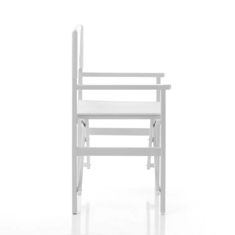 Folding Director's Chair in Aluminum and Textilene - Fluoro Viadurini