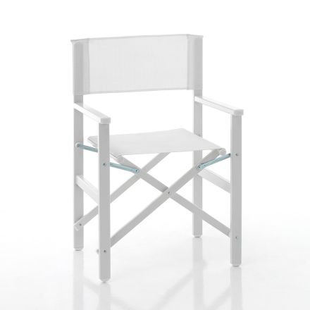 Folding Director's Chair in Aluminum and Textilene - Fluoro Viadurini