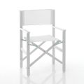 Folding Director's Chair in Aluminum and Textilene - Fluoro