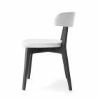 Dining Room Chair in Wood and Fabric or Faux Leather Made in Italy - Siren Viadurini