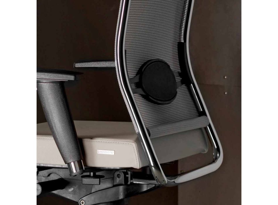 Ergonomic Swivel Office Desk Chair with Wheels and Armrests - Gimiglia Viadurini