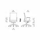 Ergonomic Swivel Office Desk Chair with Wheels and Armrests - Gimiglia Viadurini