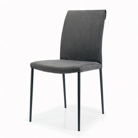 Living Room Chair with Steel Legs and Fabric Seat - Amalfi Viadurini