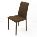 Living Room Chair with High Back in Faux Leather Made in Italy - Orietta