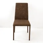 Living Room Chair with High Back in Faux Leather Made in Italy - Orietta Viadurini