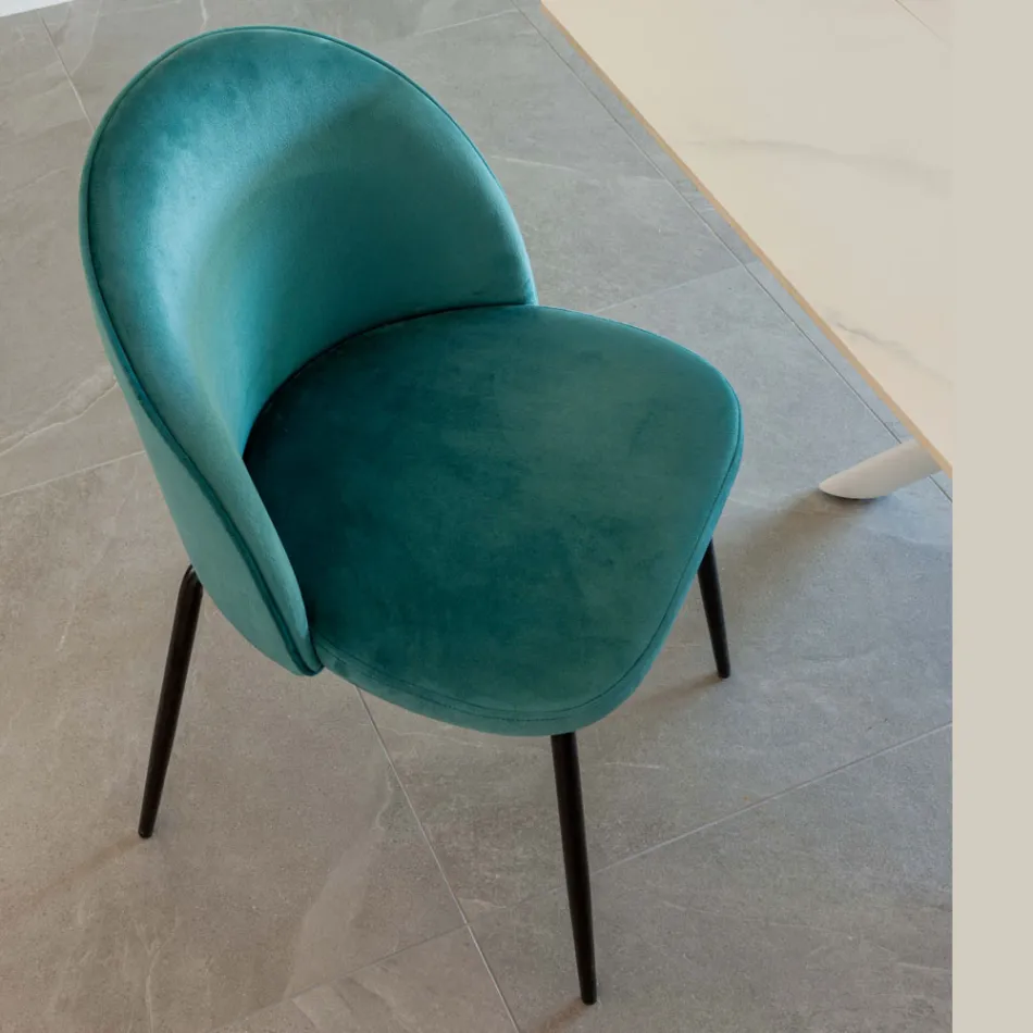 Living Room Chair with Seat and Legs in Different Finishes - Chandra Viadurini