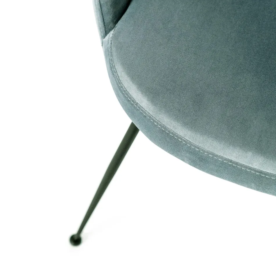 Living Room Chair with Seat in Microfiber Fabric of Different Colors - Sandalwood Viadurini