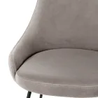 Living Room Chair with Seat in Microfiber Fabric of Different Colors - Sandalwood Viadurini