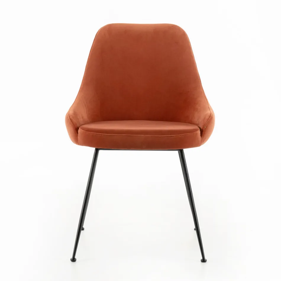 Living Room Chair with Seat in Microfiber Fabric of Different Colors - Sandalwood Viadurini