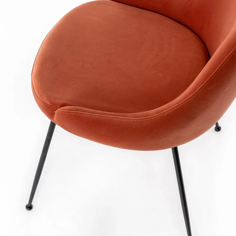 Living Room Chair with Seat in Microfiber Fabric of Different Colors - Sandalwood Viadurini