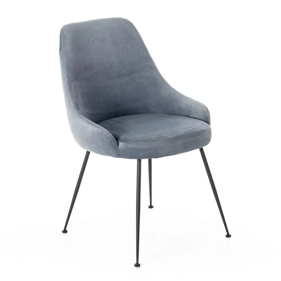 Living room chair with seat in microfiber fabric of different colors - Sandalwood Viadurini