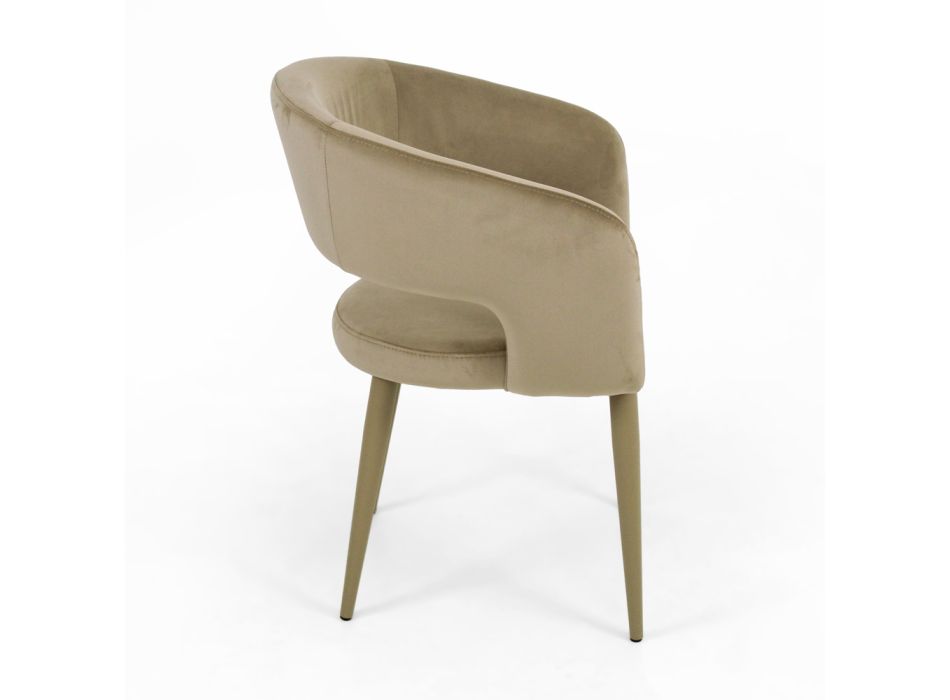 Living Room Chair with Velvet Seat Rope Finish Made in Italy - Savignano Viadurini