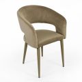 Living Room Chair with Velvet Seat Rope Finish Made in Italy - Savignano