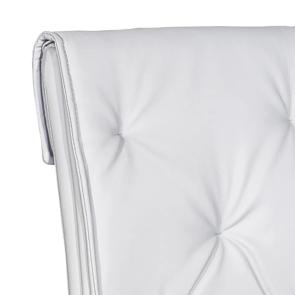 Living Room Chair with Structure and Seat in Faux Leather Made in Italy - Grogu Viadurini