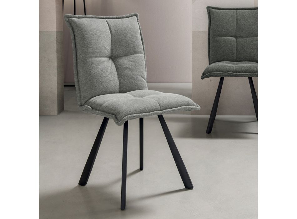 Living Room Chair with 4-Piece Painted Metal Structure - Ortensy Viadurini