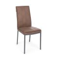 Vintage Design Living Room Chair in Steel and Eco-leather 4 Pieces - Arnika