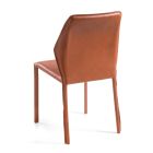 Living Room Chair in Aged Full Grain Leather Made in Italy - Fiocco Viadurini