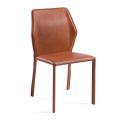 Living Room Chair in Aged Full Grain Leather Made in Italy - Fiocco