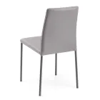 Living Room Chair in Eco-Leather and Steel Made in Italy - Cucciolo Viadurini