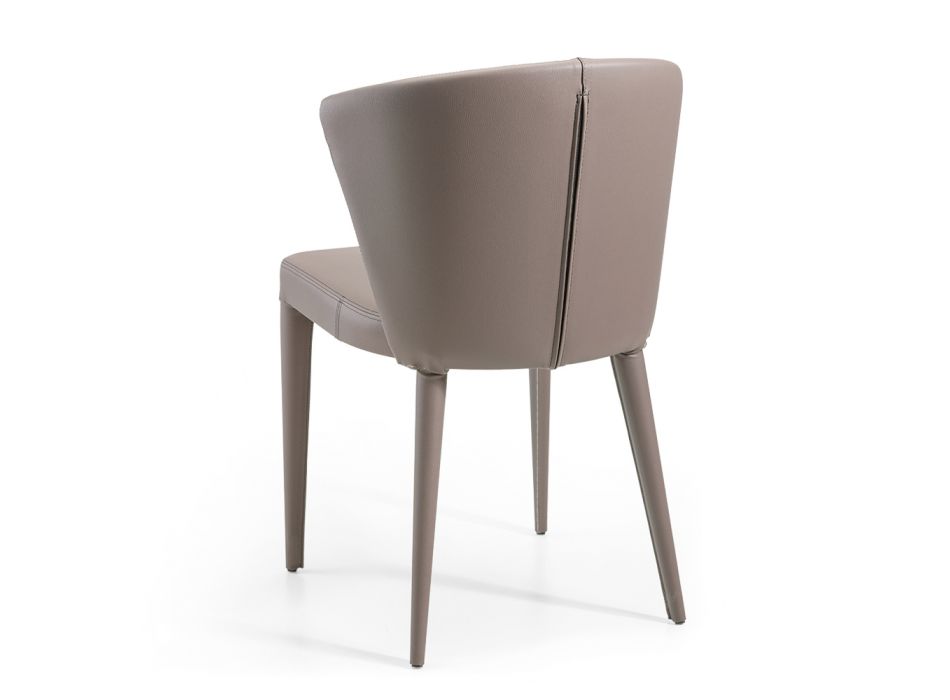 Living Room Chair in Ghiro Eco-Leather and Steel Made in Italy - Cerbiatto Viadurini
