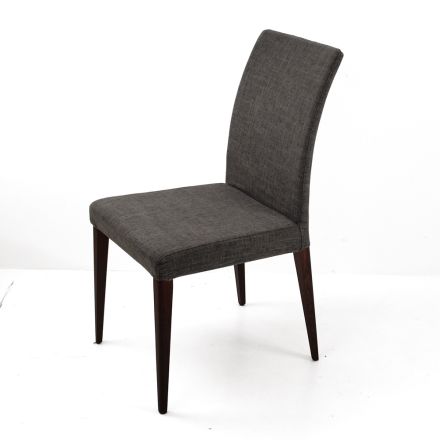 Living Room Chair in Stained Ash Wood and Fabric Made in Italy - Aspect Viadurini
