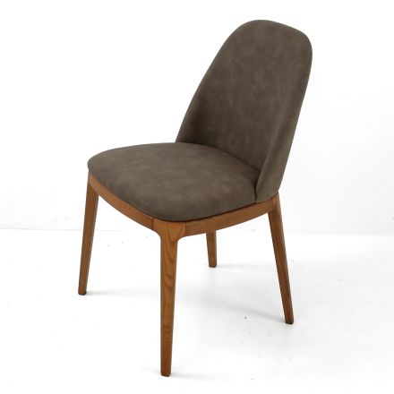 Living Room Chair in Stained Ash Wood Made in Italy - Lyanne Viadurini