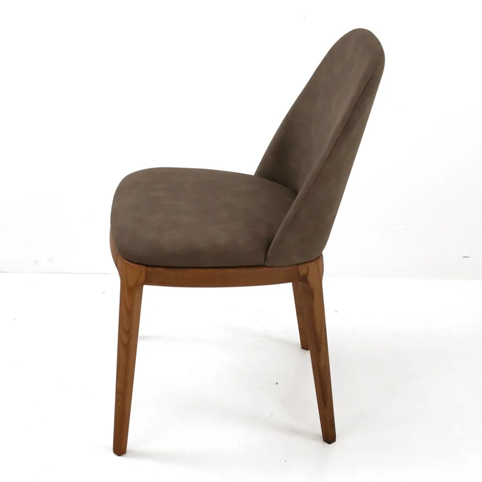Living Room Chair in Stained Ash Wood Made in Italy - Lyanne Viadurini