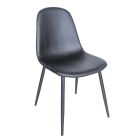 Living Room Chair in Metal and Seat in Faux Leather Made in Italy - Minou Viadurini