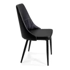 Living Room Chair in Metal and Eco-Leather of Different Finishes - Onde Viadurini