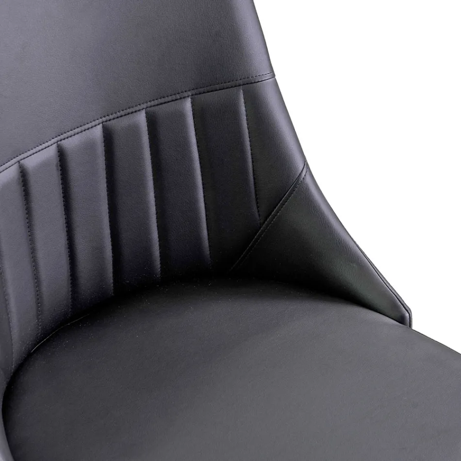 Living Room Chair in Metal and Eco-Leather of Different Finishes - Onde Viadurini