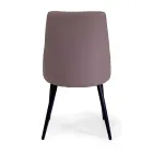 Living Room Chair in Metal and Eco-Leather of Different Finishes - Onde Viadurini