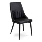 Living Room Chair in Metal and Eco-Leather of Different Finishes - Onde Viadurini