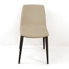 Living Room Chair in Ice Color Leather Made in Italy - Betsy Viadurini
